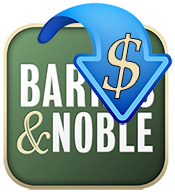 The Barnes & Noble logo with a down arrow and dollar sign superimposed on it